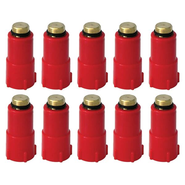 tecnomat tappo prova impianti m 1/2'' ottone rosso 10 pezzi