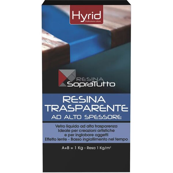 hyrid by covema resina epossidica covema trasparente 1kg bicomponente alto spessore bassissimo ingiallimento