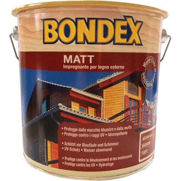 bondex impregnante solvente  matt 2,5 l mogano pronto all'uso 10-16 m² con 1 l