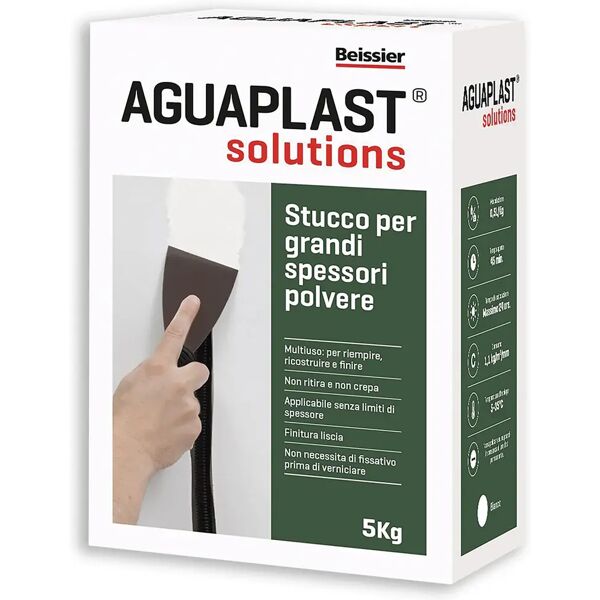 aguaplast stucco grandi spessori polvere  bianco 5 kg spessori fino a 100 mm per interno