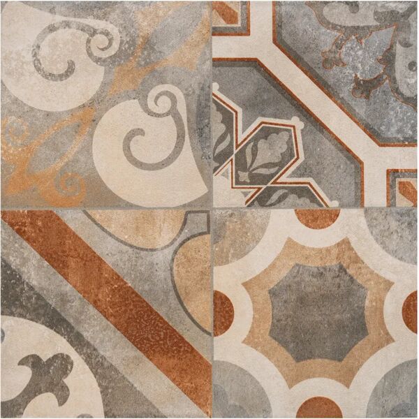 gres_italia pavimento interno cementina mix rosso 34x34x0,7 cm pei 2 pasta rossa