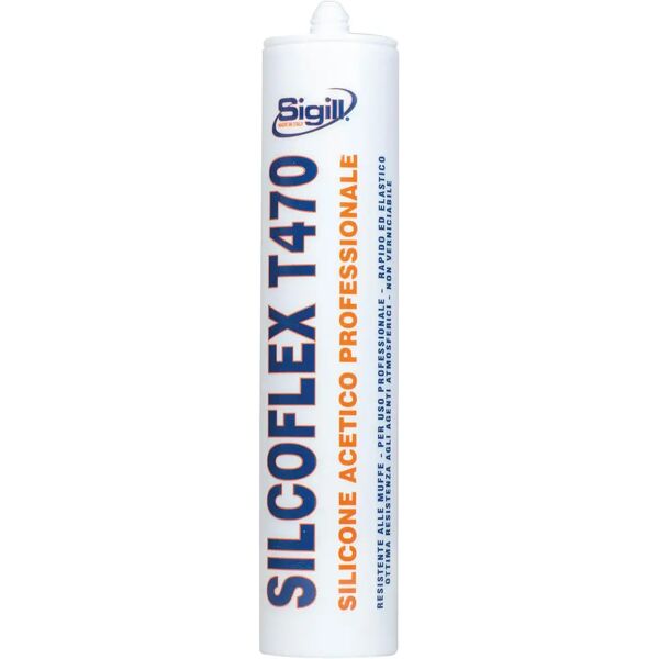 sigill silicone acetico silcoflex t470  280 ml bianco superfici compatte