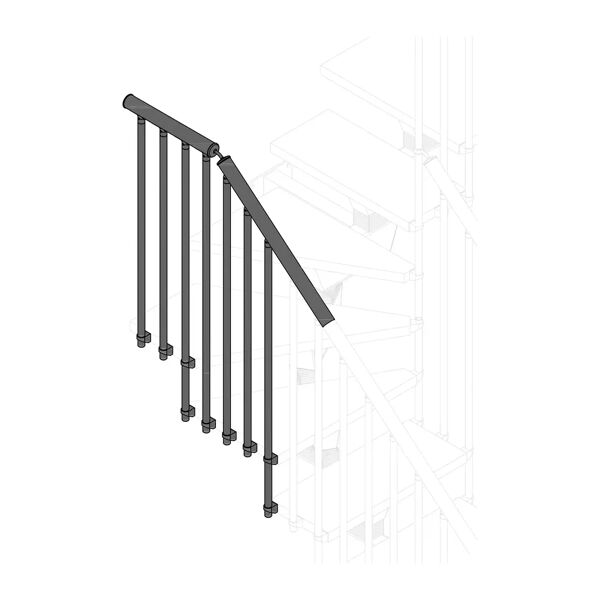 tecnomat kit ringhiera esterna scala maxi per gradini giro acciaio bco - legno sbiancato