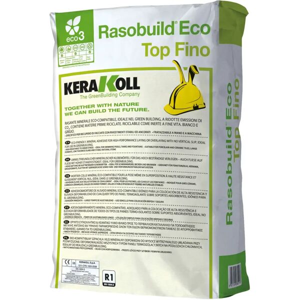 tecnomat rasante rasobuild kerakoll eco top fino bianco 25 kg su tutti i fondi irregolari