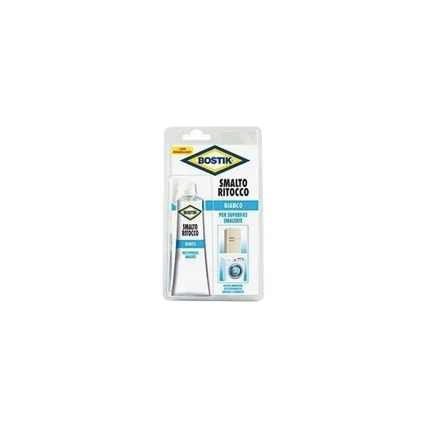 bostik smalto ritocco  bianco 65 ml per superfici smaltate effetto riempitivo con pennellino