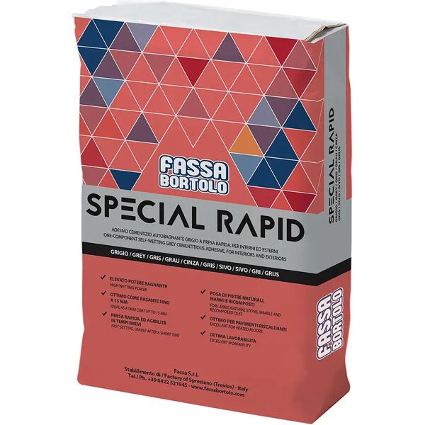 fassa colla special rapid grigia 25 kg monocomponente presa rapida interni ed esterni