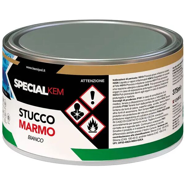 tecnomat stucco per marmo/ceramica 375 ml poliestere bicomponente  bianco