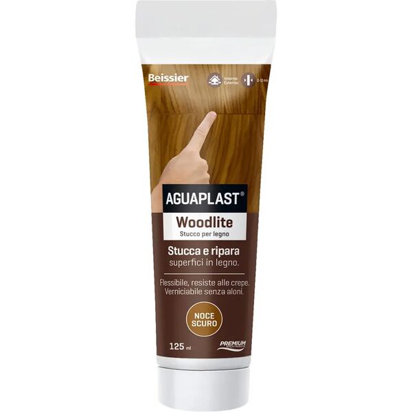 aguaplast stucco per legno woodlite  noce scuro 125 ml spessori fino a 20mm interno esterno