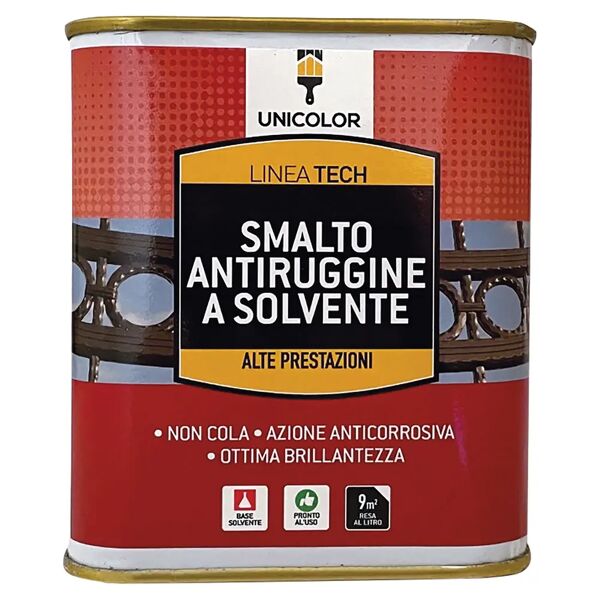 unicolor smalto antiruggine gel  verde prato 0,75 l ferro metallo pronto uso 12-15 m² x 1 l