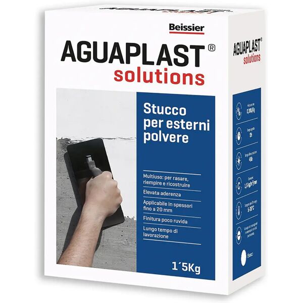 aguaplast stucco per esterni in polvere  bianco 1,5 kg spessori fino a 20mm interno esterno