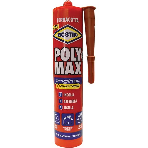 polymax adesivo  original bostik 425g express terracotta per tegole e vasi