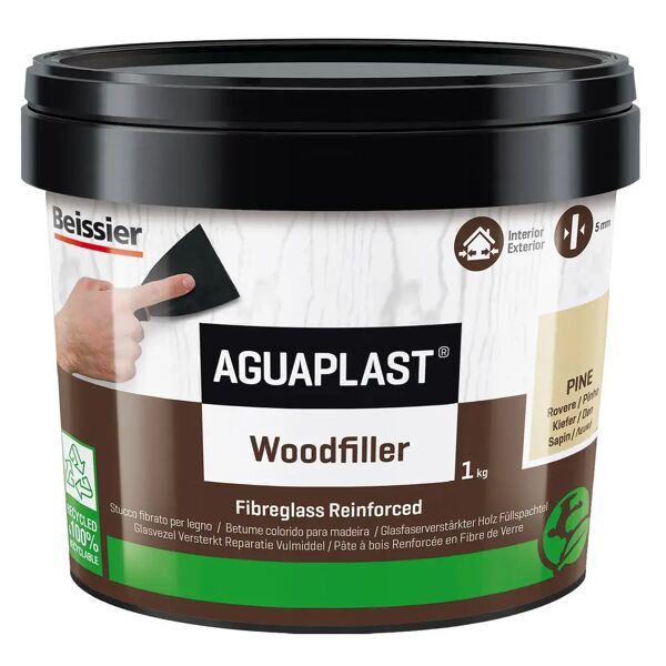 aguaplast stucco per legno woodfiller   rovere 1 kg spessori fino a 20mm interno esterno
