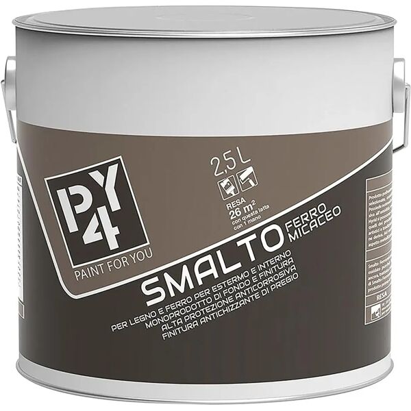 tecnomat smalto ferromicaceo paint for you 2,5 l grigio grana grossa 10-11 m² con 1 l da diluire