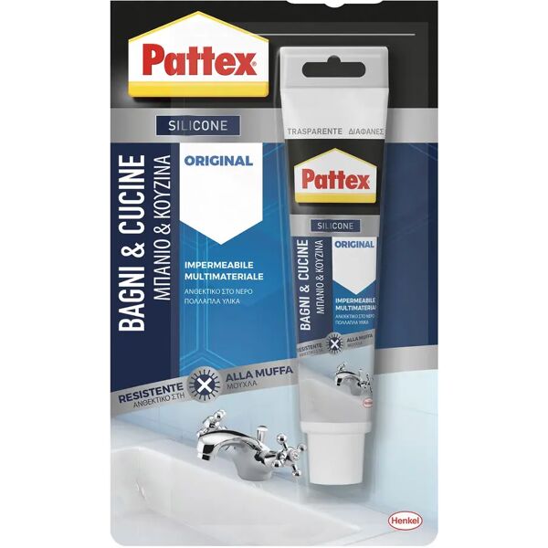 pattex silicone acetico  per sanitari trasparente 50 ml antimuffa