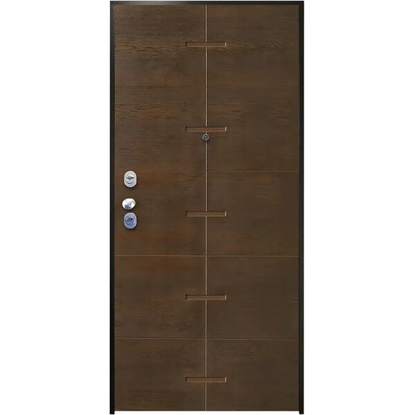 tesio porta blindata dark classe 4 apert. tirare dx 210x90 cm cern fisse+seconda lamiera