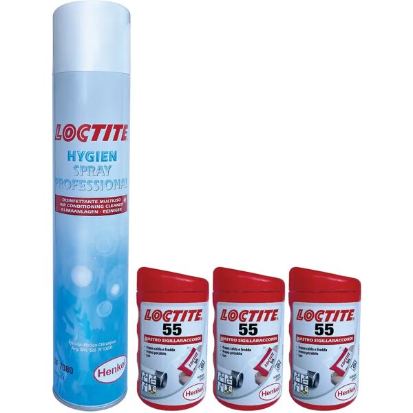 tecnomat kit loctite 55 3 pz 160 m con spray loctite multiuso 500 ml