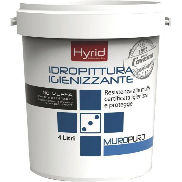 hyrid by covema idropittura igienizzante hyrid bianca 4 l igienizza e protegge 4-5 m² con 1 l a 2 mani