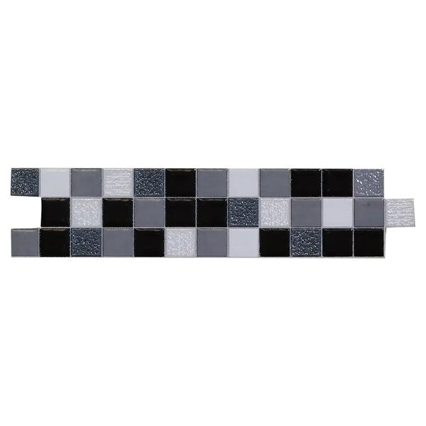 tecnomat listello mosaico black 5x20x0,6 cm 5 pezzi pasta bianca bicottura