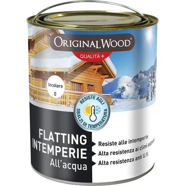 originalwood flatting acqua original wood qualita'+ 2,5 l incolore lucido pronto uso 12 m² con 1 l