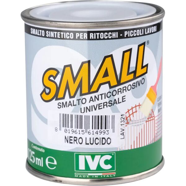 tecnomat smalto sintetico ritocco universal small nero lucido 125 ml anticorrosivo 12m² con 1 l