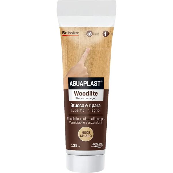 aguaplast stucco per legno woodlite  noce chiaro 125 ml spessori fino a 20mm interno esterno