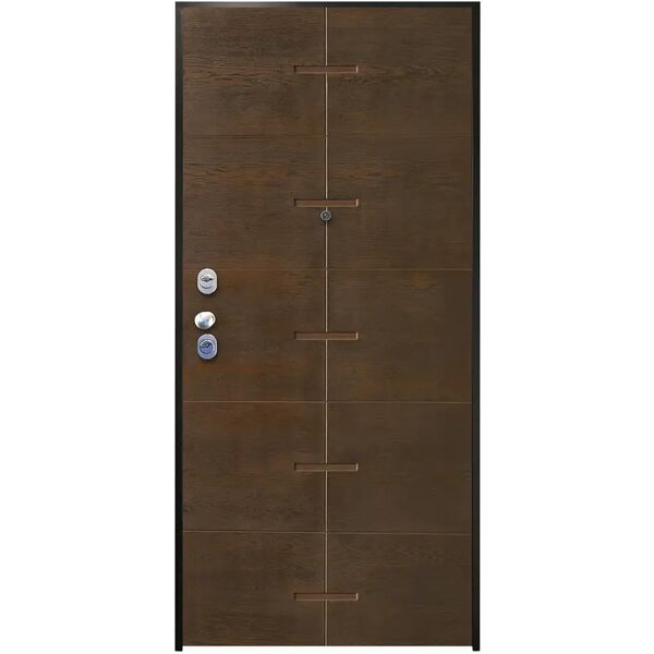 tesio porta blindata dark classe 4 apert. tirare sx 210x90 cm cern fisse+seconda lamiera