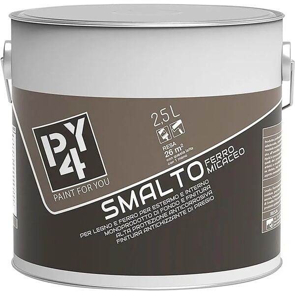 tecnomat smalto ferromicaceo paint for you 2,5 l ardesia grana grossa 10-11 m² con 1 l da diluire