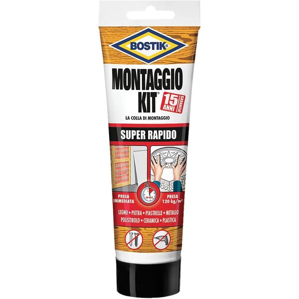 bostik colla montaggio kit super rapido  250 g bianco effetto ventosa potenziato