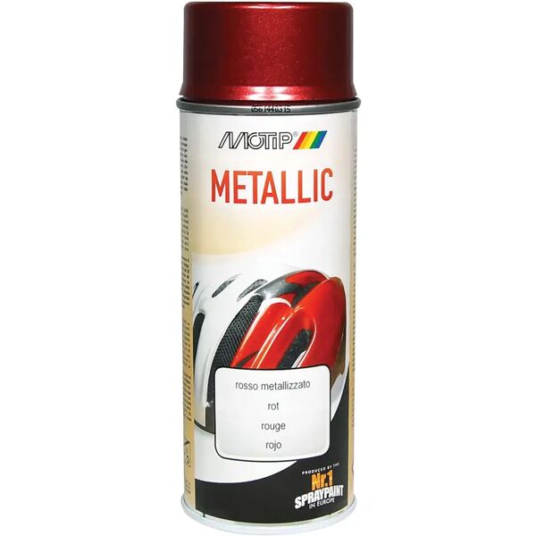 motip smalto spray metallic  rosso 400 ml 2,5 m² con 1 l