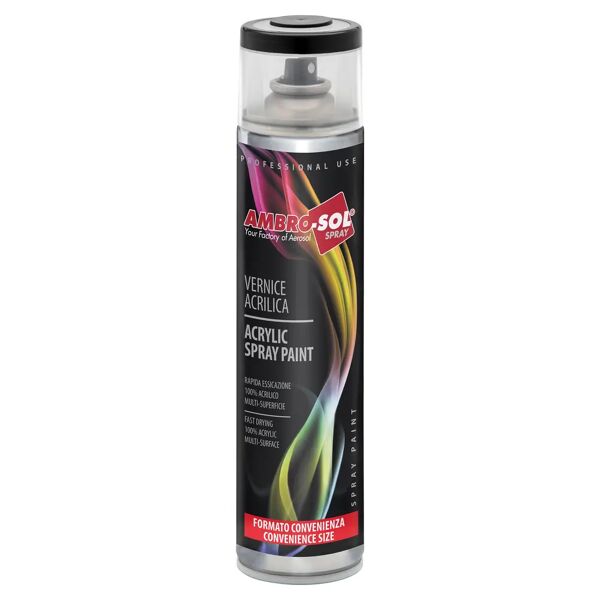 ambrosol vernice spray  ral 9005 l 600 ml nero lucido 4,5 m² con 1 l