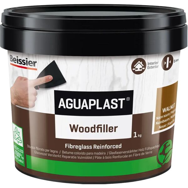 aguaplast stucco per legno woodfiller  noce scuro 1 kg spessori fino a 20mm interno esterno