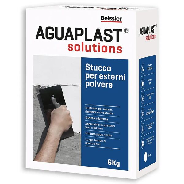 aguaplast stucco per esterni in polvere  bianco 6 kg spessori fino a 20mm interno esterno