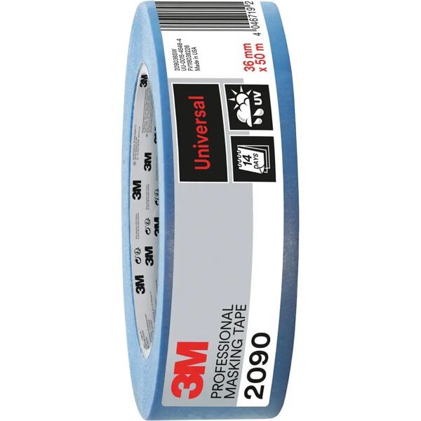 3m nastro mascheratura  2090 36mm x 50m blu washi interno esterno superfici lisce/poco ruvide