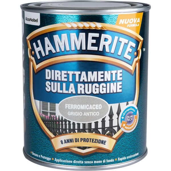 hammerite smalto antiruggine ferromcaceo  0,75 l grigio antico 8-10 m² con 1 l