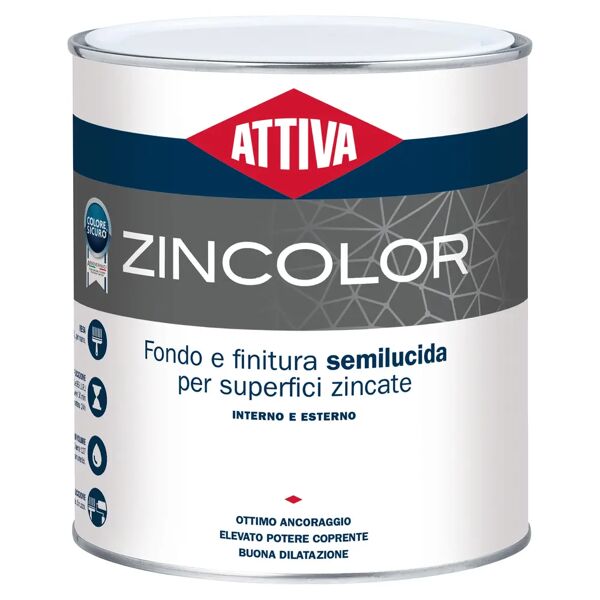 attiva fondo finitura  zincolor 0,75 l bianco per supporti zincati