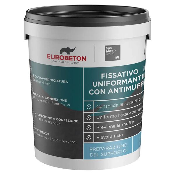 eurobeton sanmarco fissativo  1 l antimuffa per interni 60 m² con 1 l