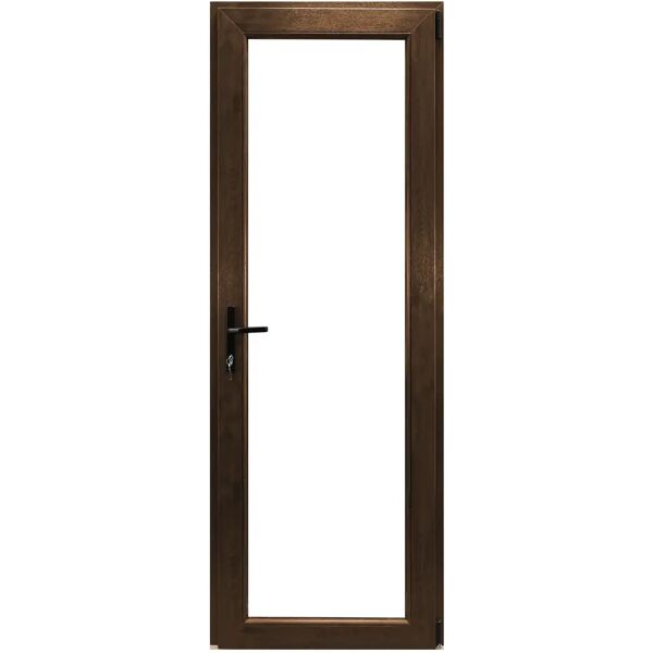 tecnomat porta finestra in pvc noce 1 anta con serratura destra 80x220 cm (lxh)