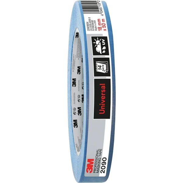 3m nastro mascheratura  2090 18mm x 50m blu washi interno esterno superfici lisce/poco ruvide