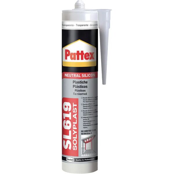 pattex silicone neutro  per plastiche trasparente 300 ml