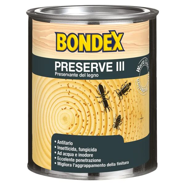 bondex fondo preserve iii  curativo trasparente 750 ml ad acqua 4-6 m² con 1 l pronto uso