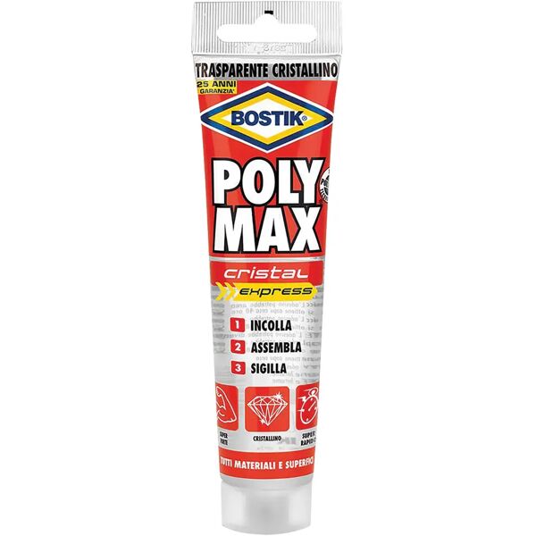 polymax adesivo sigillante poly max bostik 115 g cristal express trasparente sigilla tutti i materiali