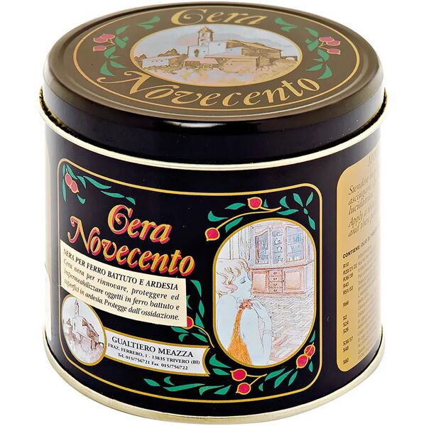 cera_novecento cera solida nera novecento 500 ml per ferro battuto e ardesia 6-8 m² con 1 l