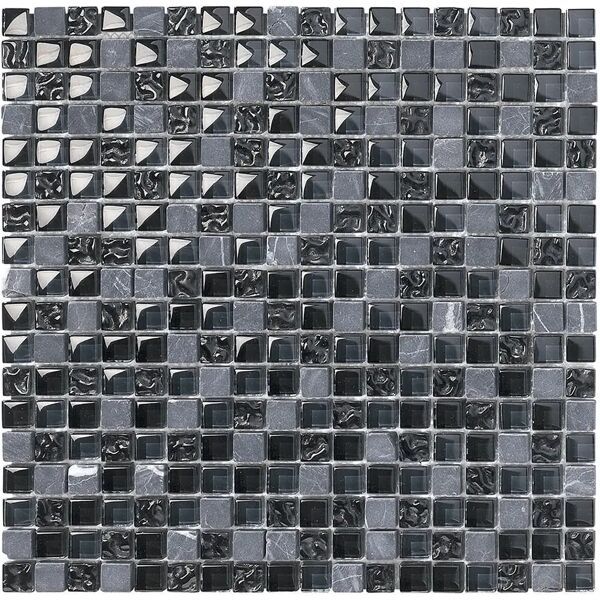 tecnomat mosaico barcellona nero 30x30x0,8 cm al pezzo mix marmo vetro