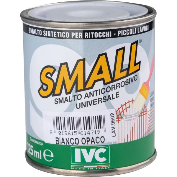 tecnomat smalto sintetico ritocco universal small bianco opaco 125 ml anticorrosivo 12m² con 1 l