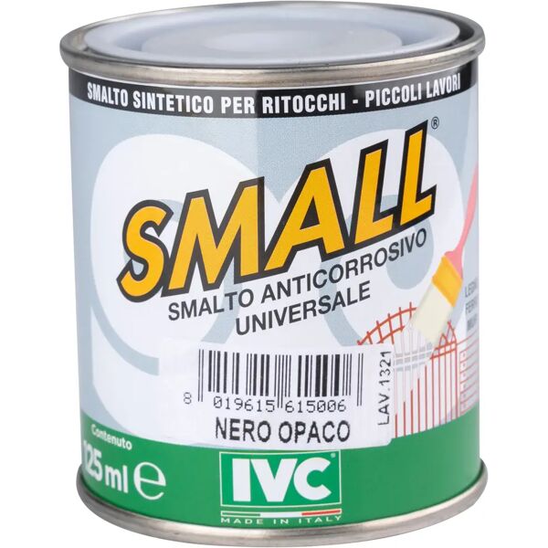 tecnomat smalto sintetico ritocco universal small nero opaco 125 ml anticorrosivo 12m² con 1 l