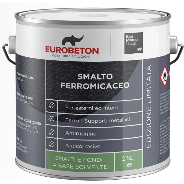 eurobeton sanmarco smalto ferromicaceo eurobeton 2.5 l ghisa grana grossa 10 m² con 1 l da diluire