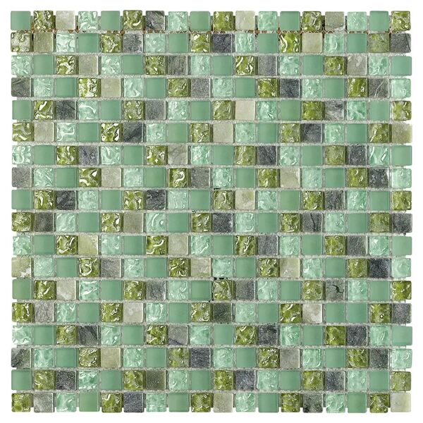 tecnomat mosaico barcellona verde 30x30x0,8 cm al pezzo mix marmo vetro