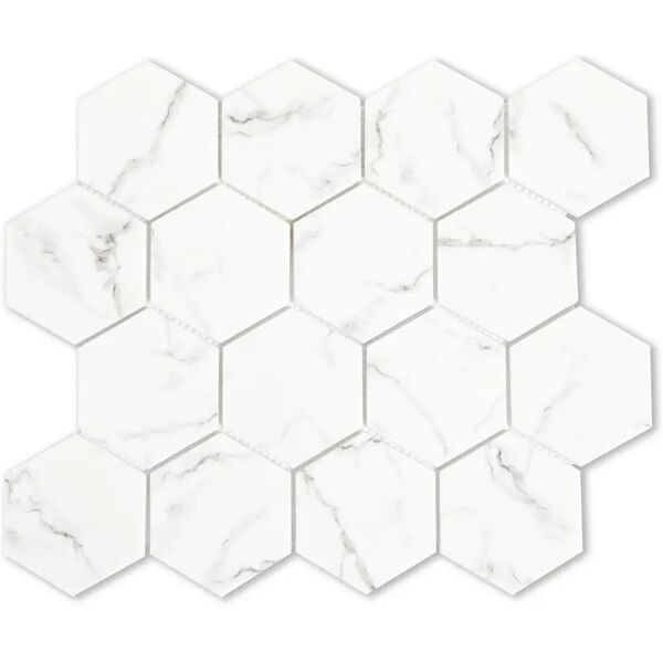 tecnomat mosaico adda vetro riciclato con stampa effetto marmo statuario foglio 29,8x25,9 cm