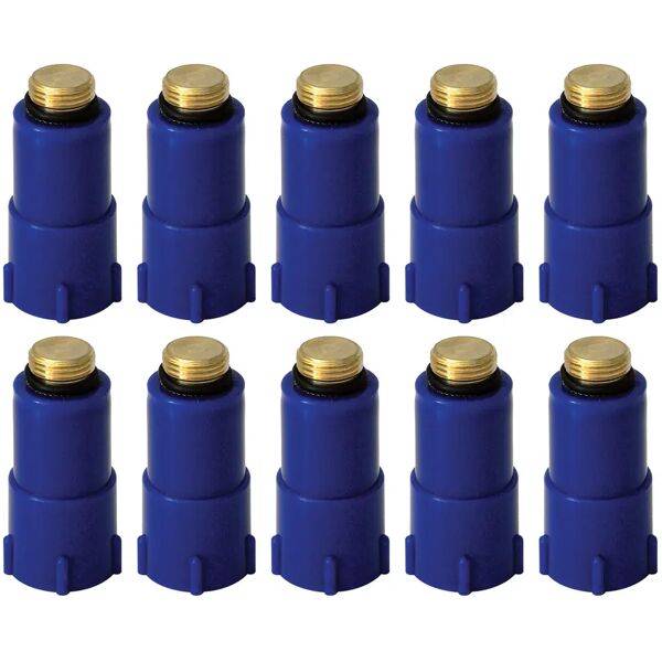 tecnomat tappo prova impianti m 1/2'' ottone blu 10 pezzi