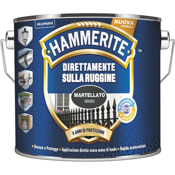 tecnomat smalto antiruggine martellato hammerite 2,5 l grigio 8-10 m² con 1 l